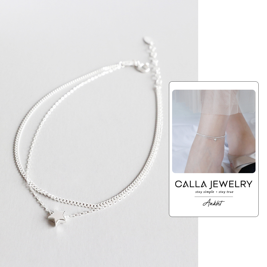 Lắc chân bạc - Soft Star - Lắc bạc, layer ngôi sao - CALLA JEWELRY | A10