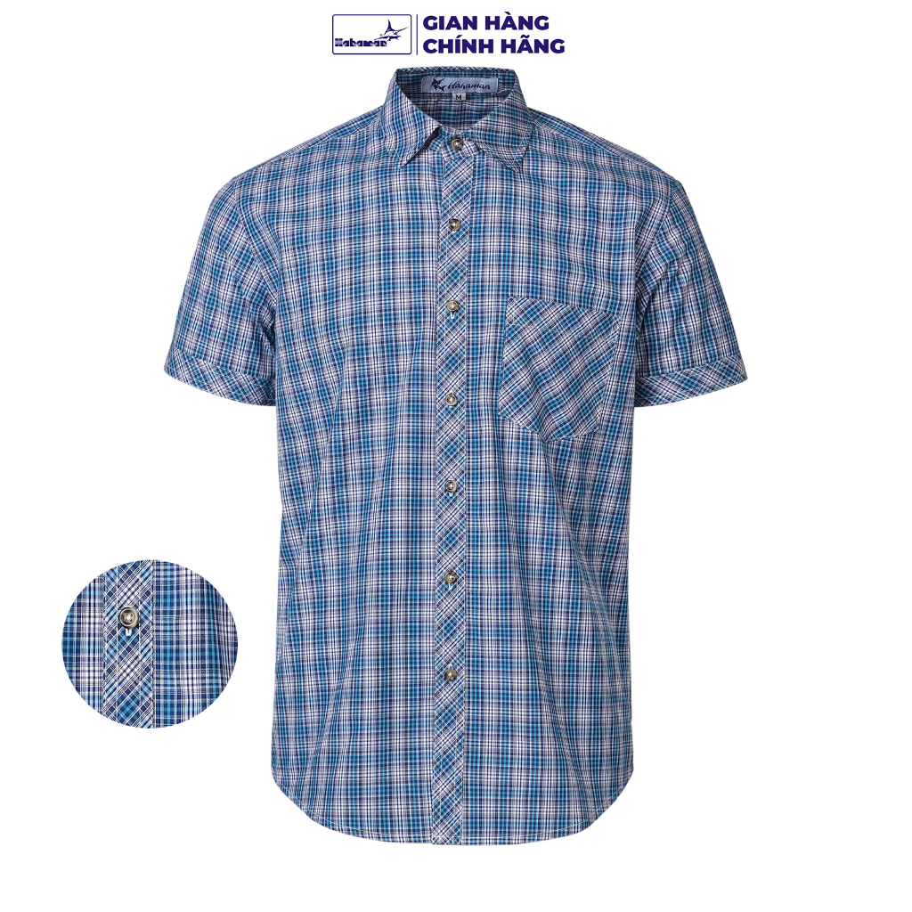 Áo sơ mi nam caro cotton hộp cao cấp ngắn tay xịn pious SMH6030