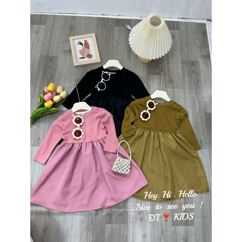 Váy bé gái - đầm maxi dáng dài hottrend thu đông 2023 cho bé gái