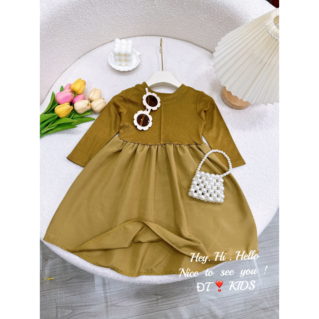 Váy bé gái - đầm maxi dáng dài hottrend thu đông 2023 cho bé gái