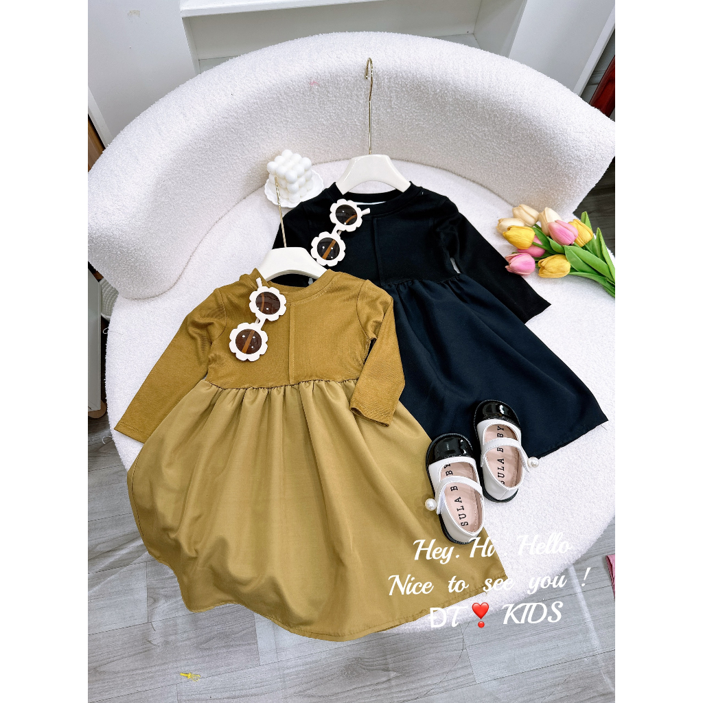 Váy bé gái - đầm maxi dáng dài hottrend thu đông 2023 cho bé gái