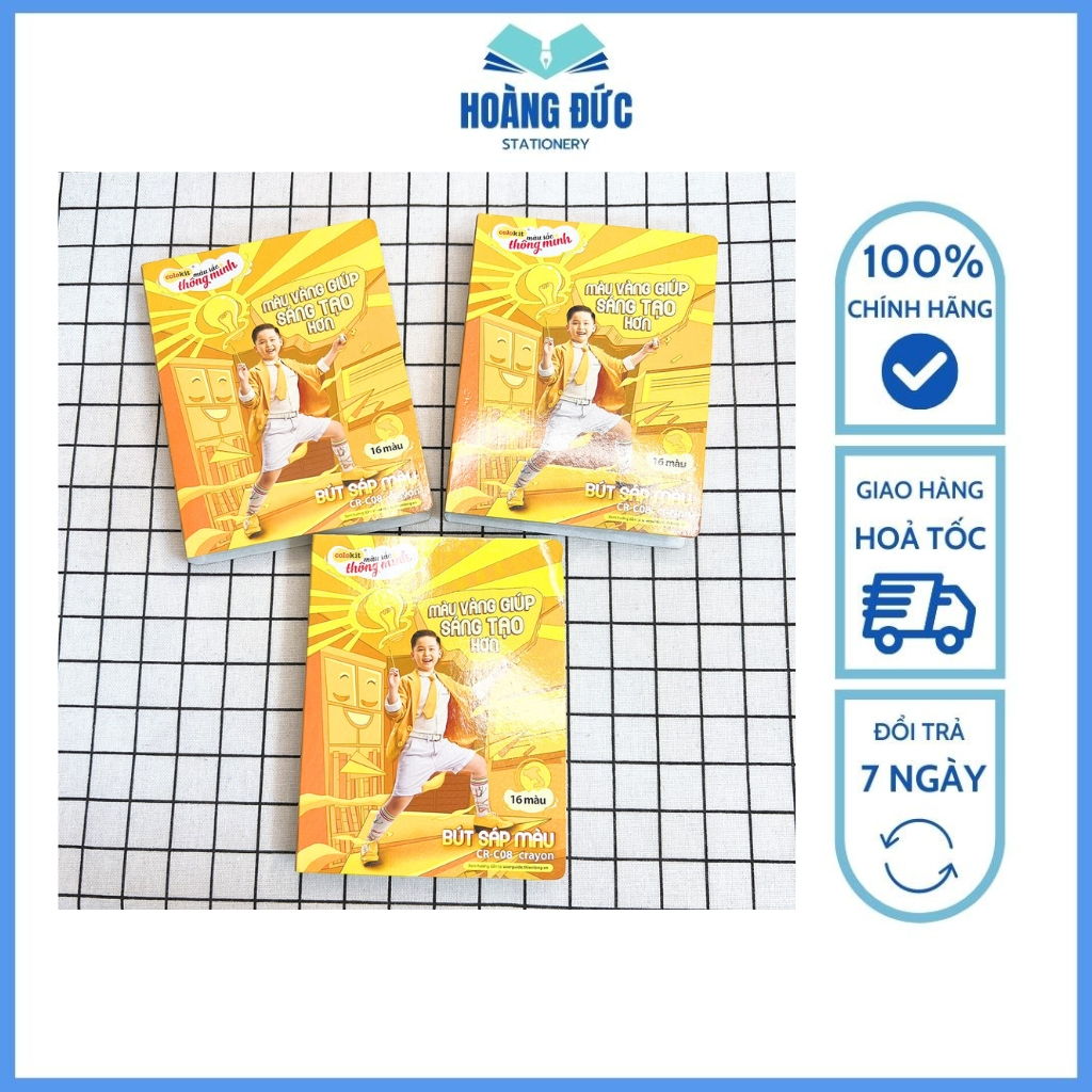 Sáp màu Colokit CR-C08 - 16 màu - Hộp đựng dạng bóp viết - Hoàng Đức