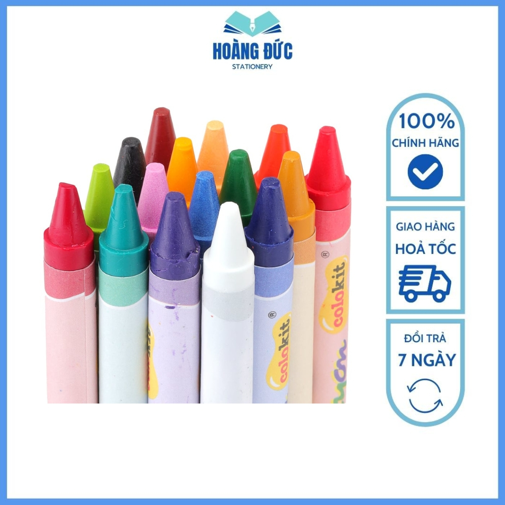 Sáp màu Colokit CR-C08 - 16 màu - Hộp đựng dạng bóp viết - Hoàng Đức