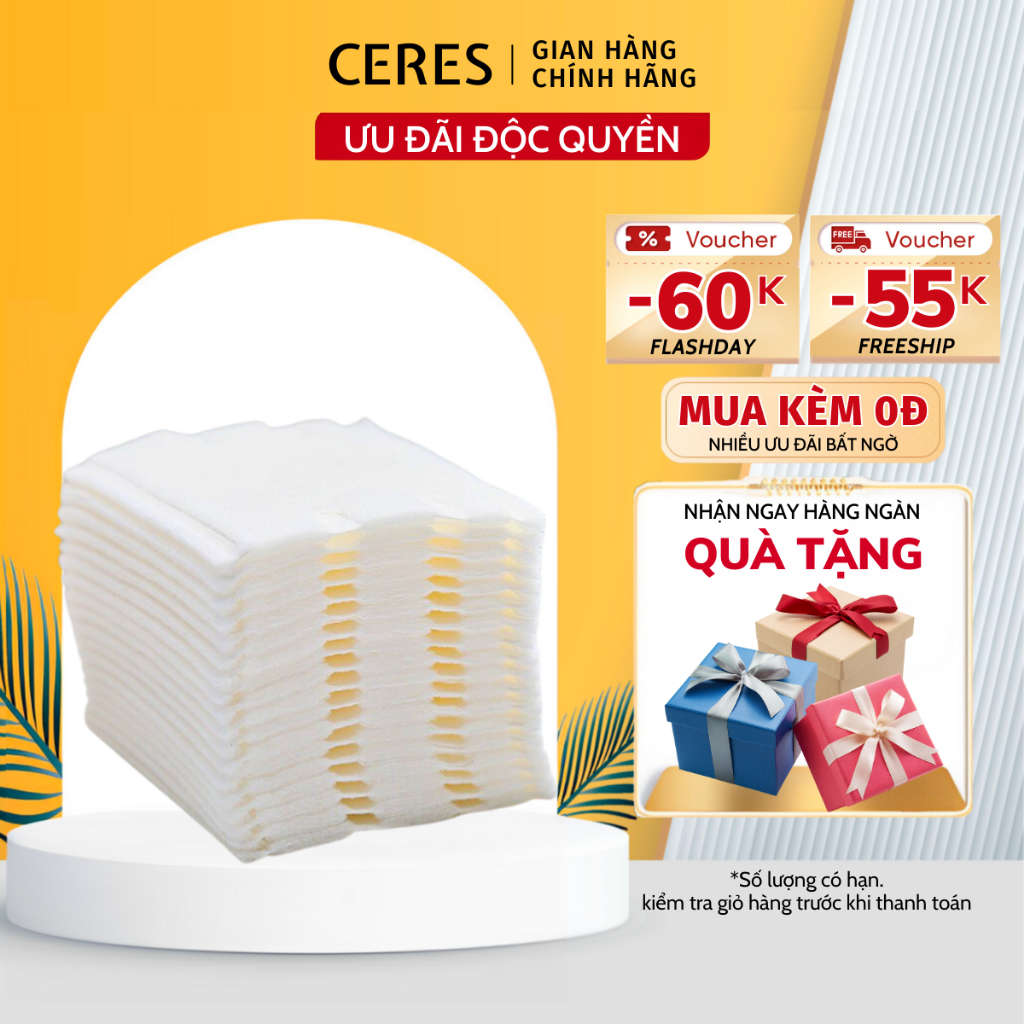 Bông Tẩy Trang Cotton Pads BTT 3 Lớp 2 Mặt Lameila Sợi Tự Nhiên Gói Lẻ