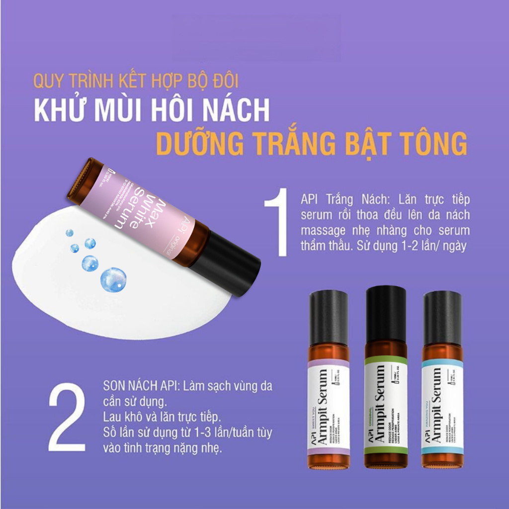 Son Nách API, Lăn Khử Mùi Hôi Nách Ngăn Tiết Mồ Hôi, Serum Giảm Thâm Mee Natural Cho Nam Và Nữ