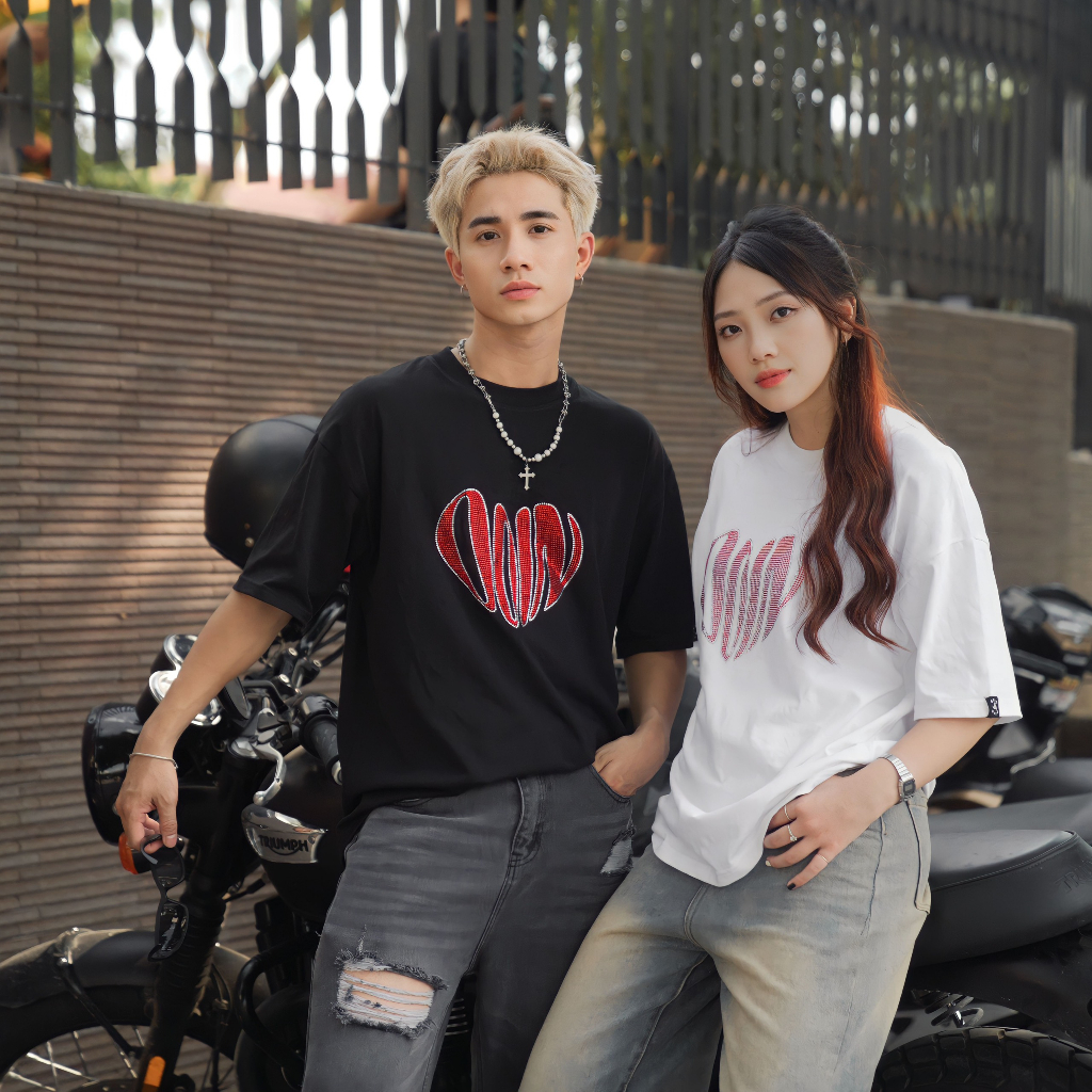 Áo thun oversize Sparkle Heart ODIN CLUB, Áo thun form rộng chất vải 100% cotton co giãn 2 chiều, Local Brand ODIN CLUB