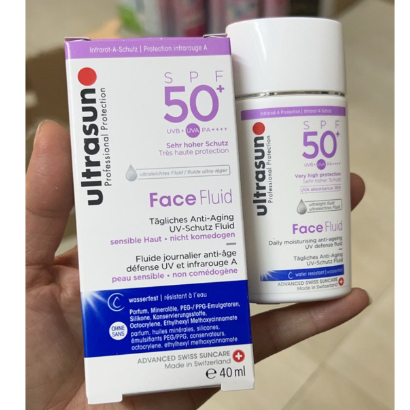 Sữa chống nắng phổ rộng 6 màng lọc, nâng tone, kiềm dầu ULTRASUN Face Fluid SPF50+ PA++++ 40ml (Thụy Sĩ)