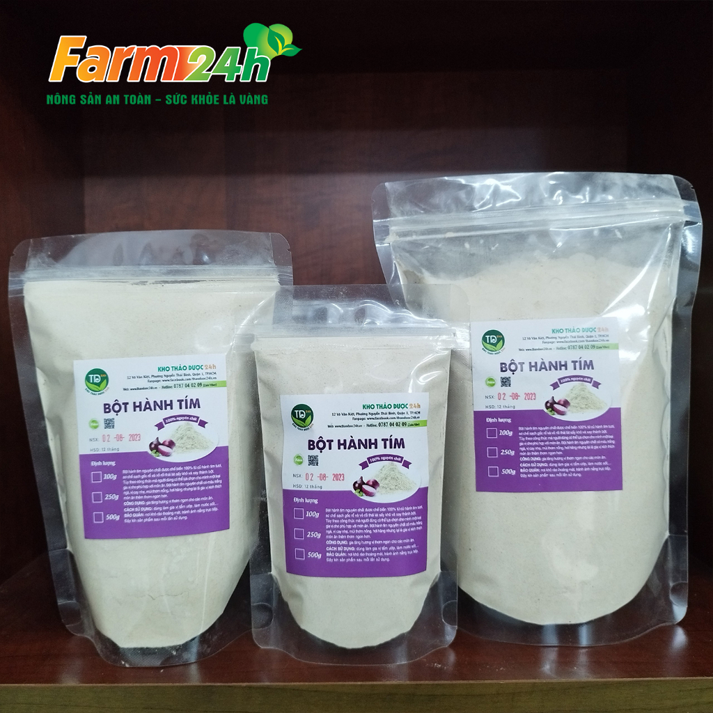 Bột hành tím nguyên chất 100 % từ thiên nhiên, gia vị nấu ăn thơm ngon, tiện lợi, dễ bảo quản | Farm24h
