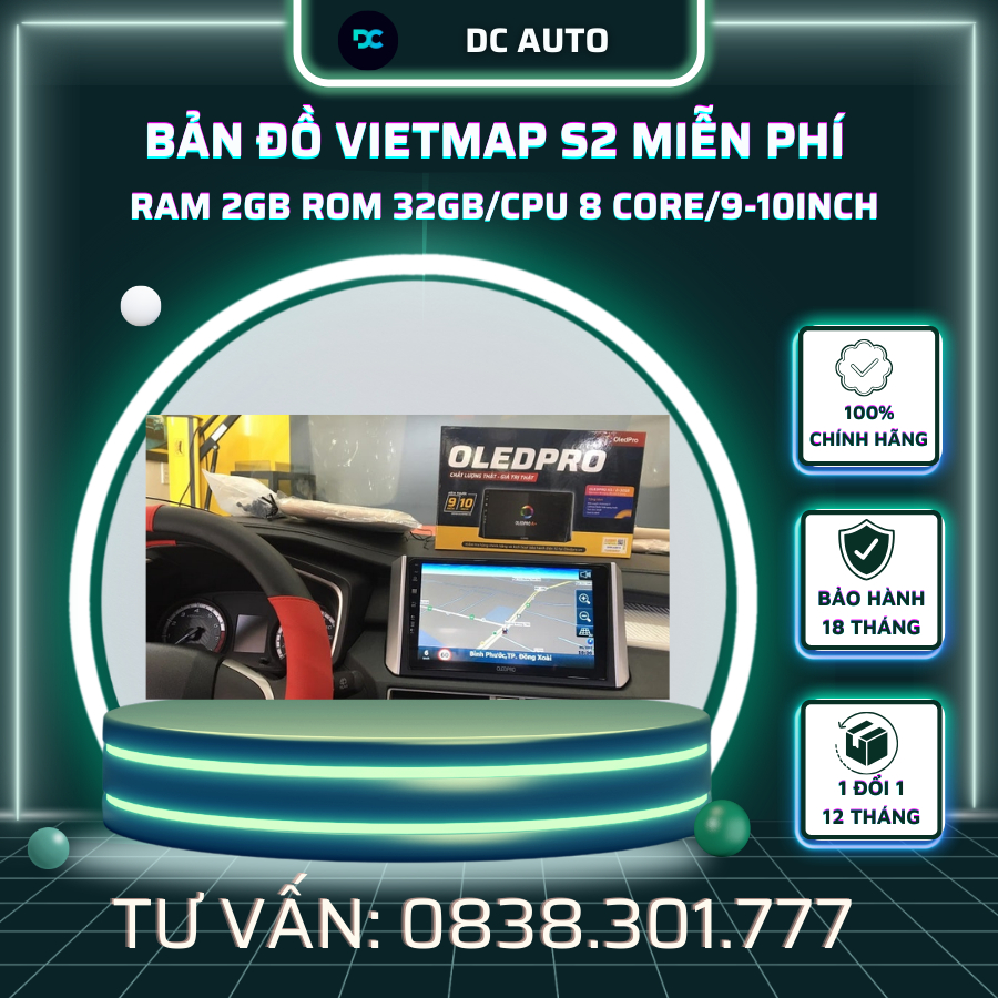 Màn Hình DVD Android OledPro A5 Ram 2GB/32GB  Qled ra lệnh giọng nói và công nghệ 5G