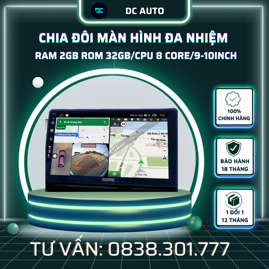 Màn Hình DVD Android OledPro A5 Ram 2GB/32GB  Qled ra lệnh giọng nói và công nghệ 5G