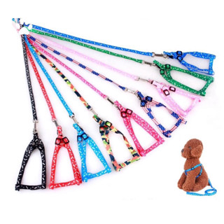 Dây dắt chó mèo kèm yếm 1 lớp hoa văn cao cấp - Dưới 3kg