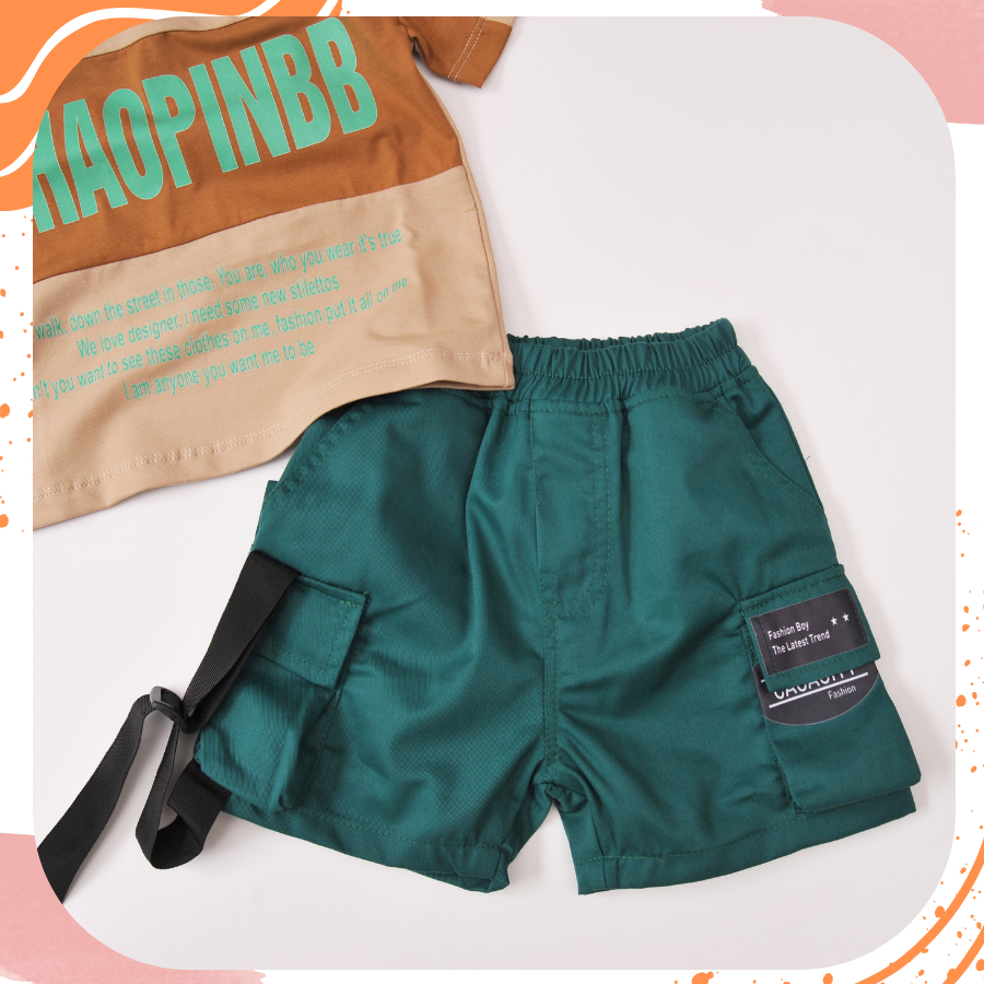 Đồ bộ bé trai, bộ kaki bé trai chữ Chaopin  sành điệu cho bé trai từ 10 đến 55 kg