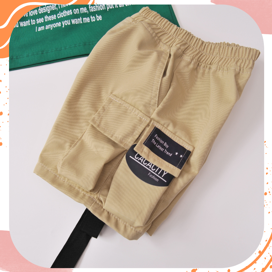 Đồ bộ bé trai, bộ kaki bé trai chữ Chaopin  sành điệu cho bé trai từ 10 đến 55 kg