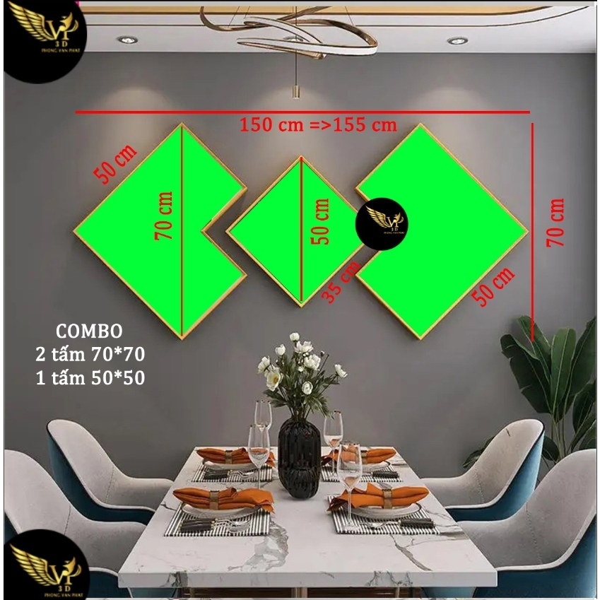 Combo 2 Tranh + Đồng Hồ Thời Trang Kim Trôi Giá Rẻ Phù Hợp Văn Phòng, Phòng Khách, Spa/Salon