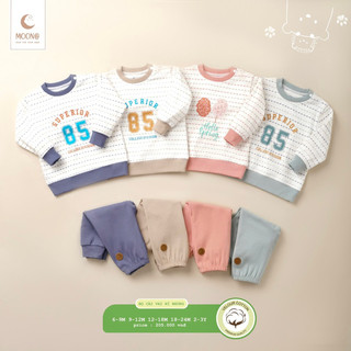 MOON -Bộ nỉ cài vai moon cho bé trai/bé gái