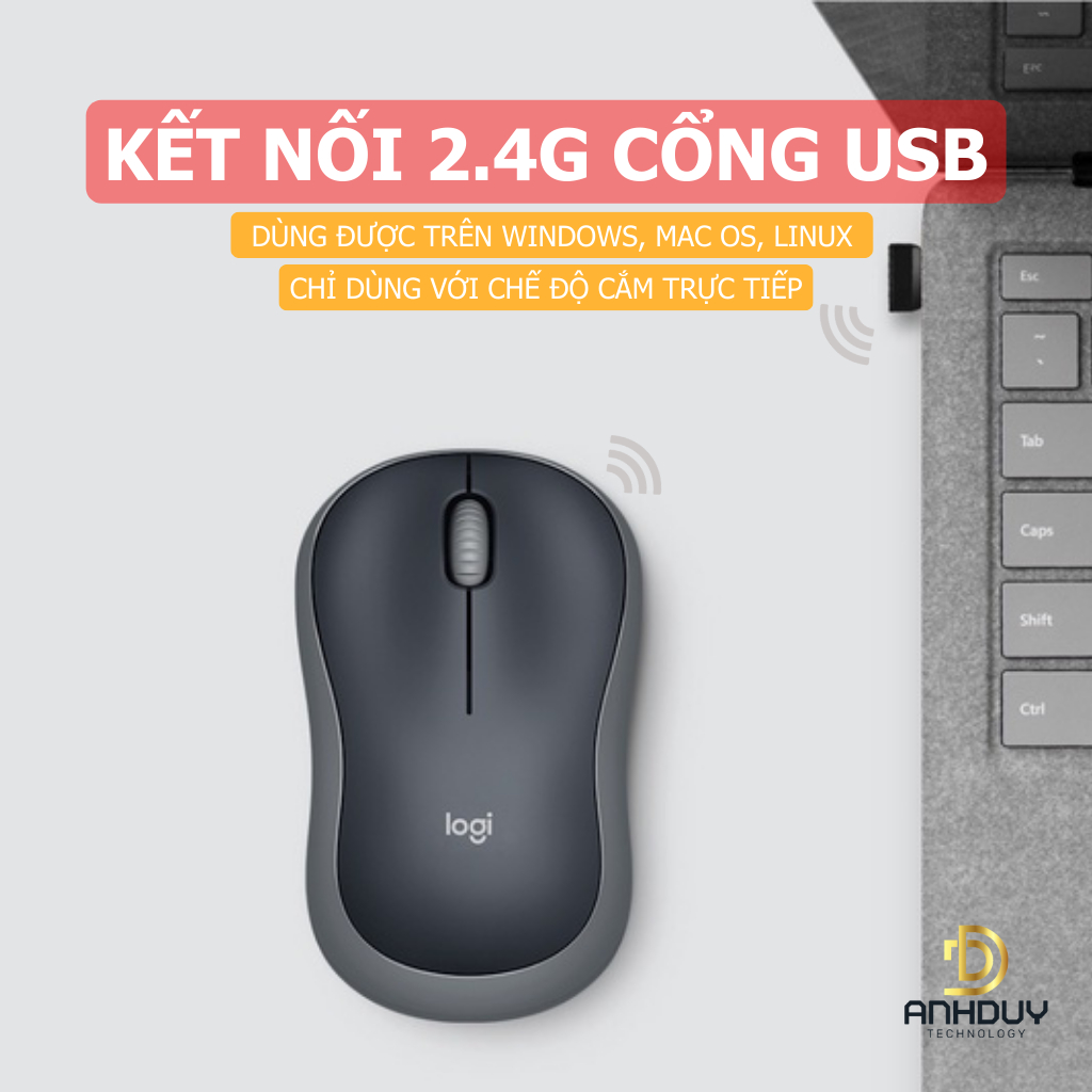 Chuột không dây logitech M186 hàng chính hãng 1000 DPI 3 màu tùy chọn phù hợp pc laptop làm việc văn phòng