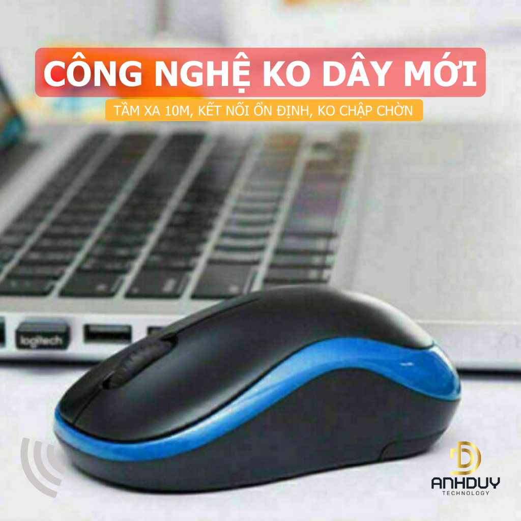 Chuột không dây logitech M186 hàng chính hãng 1000 DPI 3 màu tùy chọn phù hợp pc laptop làm việc văn phòng
