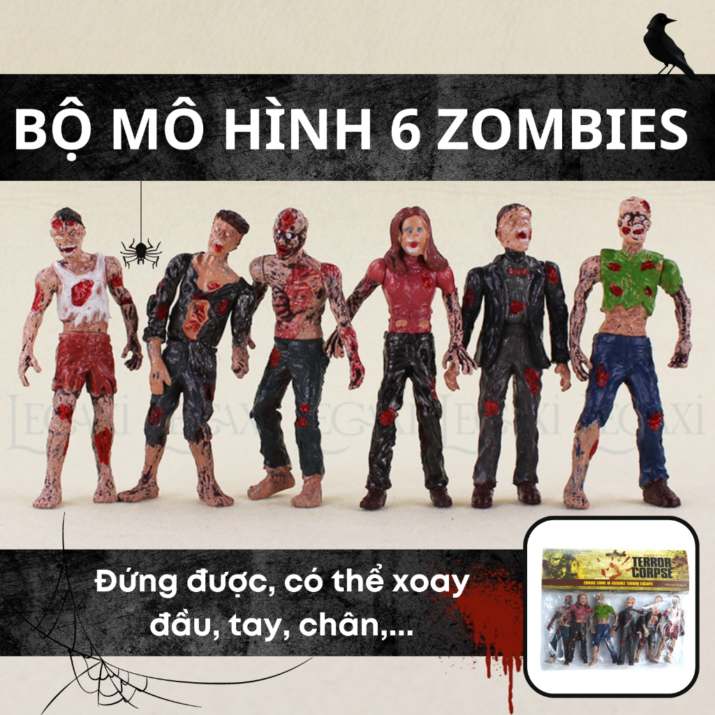 [HALLOWEEN] Mô hình zombie đồ chơi tang thi xác chết nhân vật phim Walking Dead có thể lắp ráp Legaxi