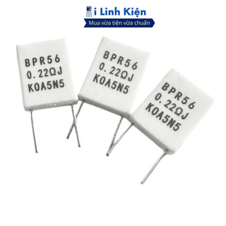  Combo 5 Điện trở sứ 5W 0.22R 5% BPR56 chân đứng chính hãng ilinhkien 