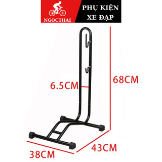 GIÁ ĐỂ XE ĐẠP KẸP BÁNH - CHÂN L có móc dựng bên