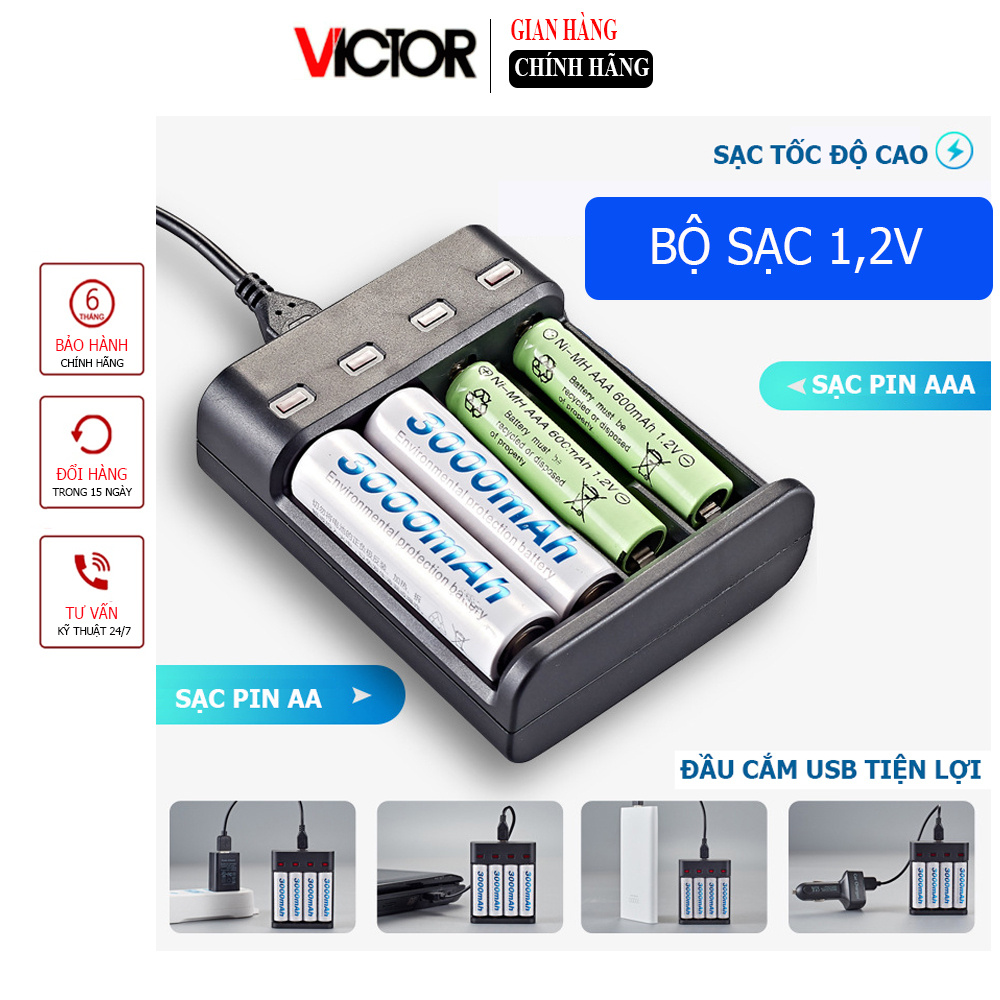 Sạc pin tiểu AA AAA tự ngắt Bmax 804U - Sạc thông minh tiện lợi