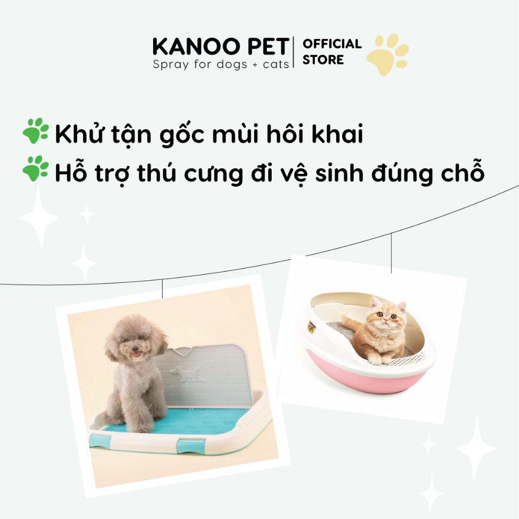 Xịt khử mùi nước tiểu, chậu cát chó mèo Sả Chanh & Cafe giúp khử tận gốc mùi hôi khai, hỗ trợ pet đi vệ sinh đúng chỗ