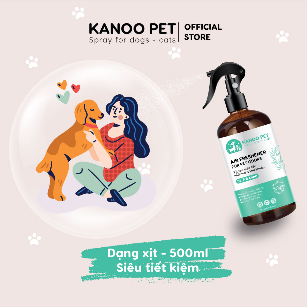 Xịt khử mùi nước tiểu KANOO PET, khử mùi chậu cát chó mèo giúp khử tận gốc mùi hôi khai, hỗ trợ pet đi vệ sinh đúng chỗ