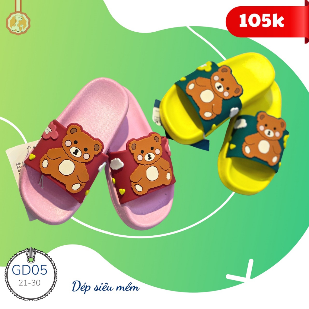 GD06 Dép họa tiết bé trai, bé gái siêu mềm
