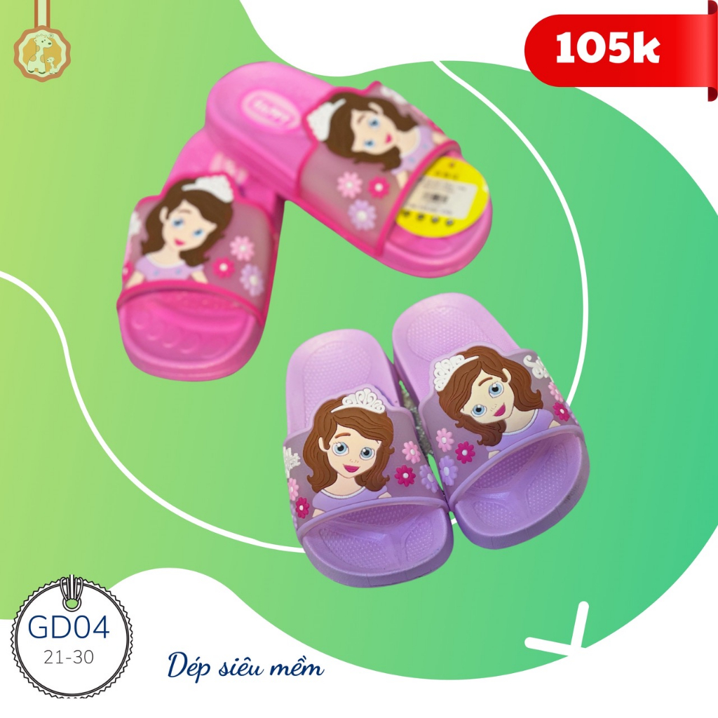 GD06 Dép họa tiết bé trai, bé gái siêu mềm