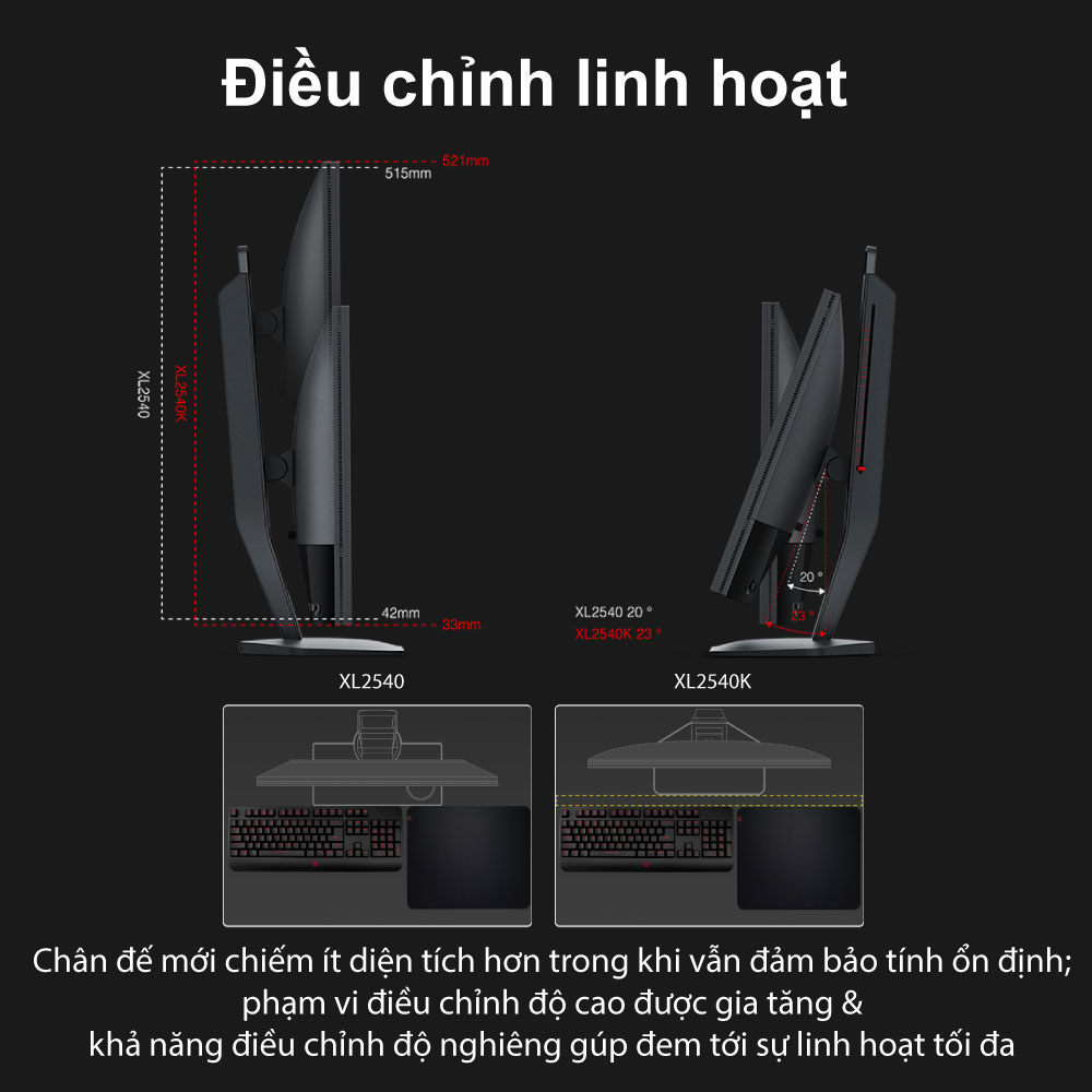 Màn hình gaming eSports FPS BenQ ZOWIE XL2540K TN 240Hz 24.5 inch