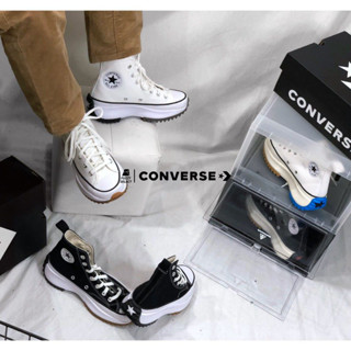 [ Best Quality ] Giày Convers Run Star Hike High Trắng Đen 'Black White Gum' 166800V