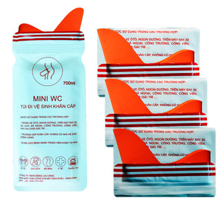 Túi đi vệ sinh khẩn cấp. Mua 10 Túi và lõi đi vệ sinh khẩn cấp tặng 1 túi , túi nôn ói trên xe Ô tô, 700ml.