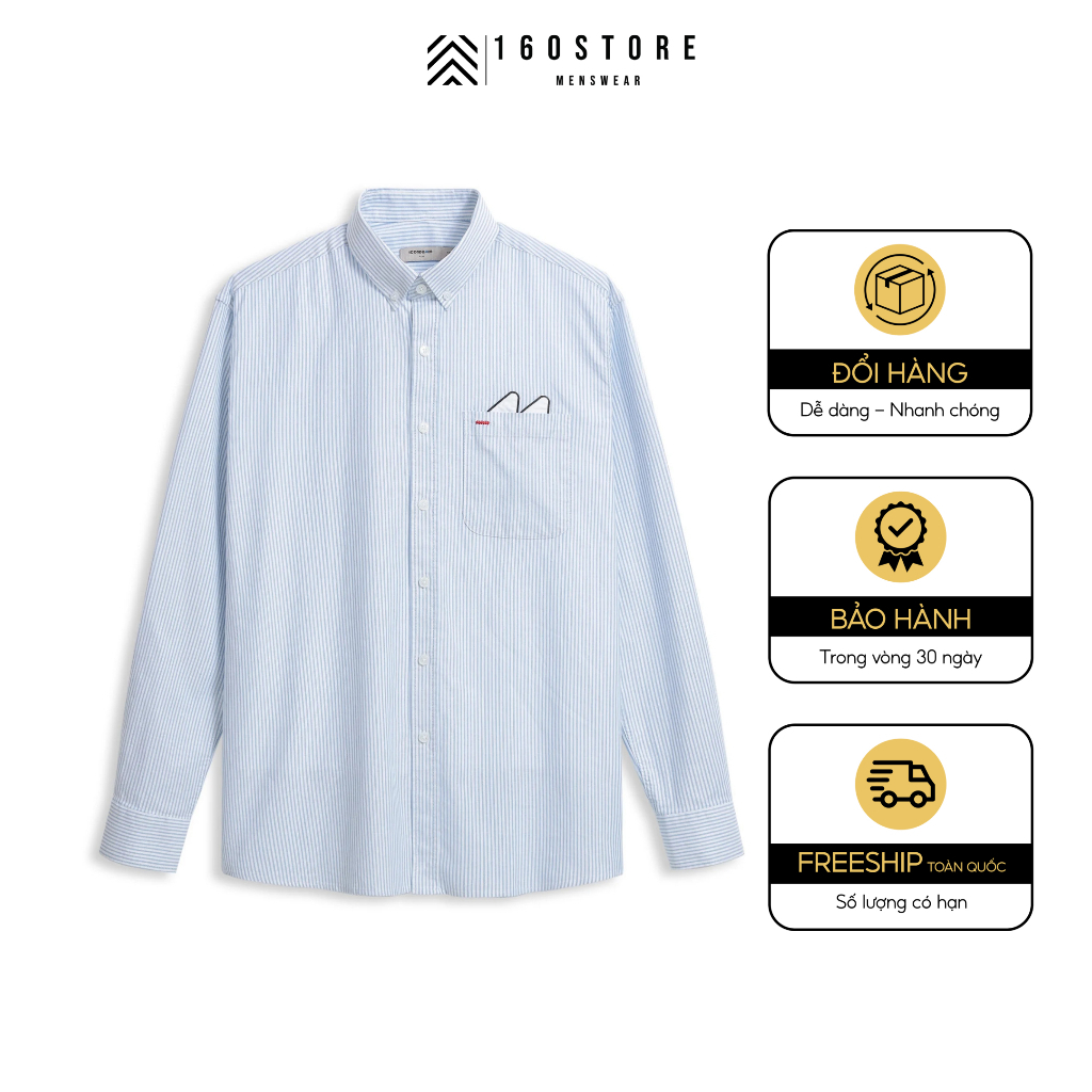 Áo sơmi nam ICONDENIM Vertical Stripes form dáng slim thanh lịch - SMID0141