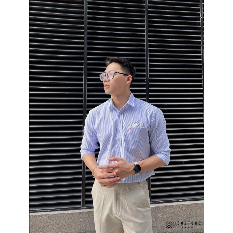 Áo sơmi nam ICONDENIM Vertical Stripes form dáng slim thanh lịch - SMID0141