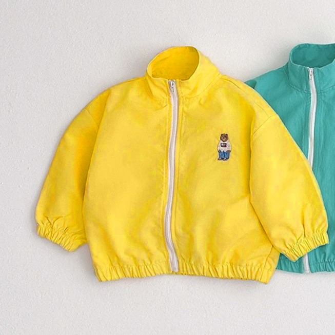 TE410 - Áo khoác gió 2 lớp cho bé Hokiha Kid chất gió cao cấp hoạ tiết gấu thêu dễ thương size 8-17kg