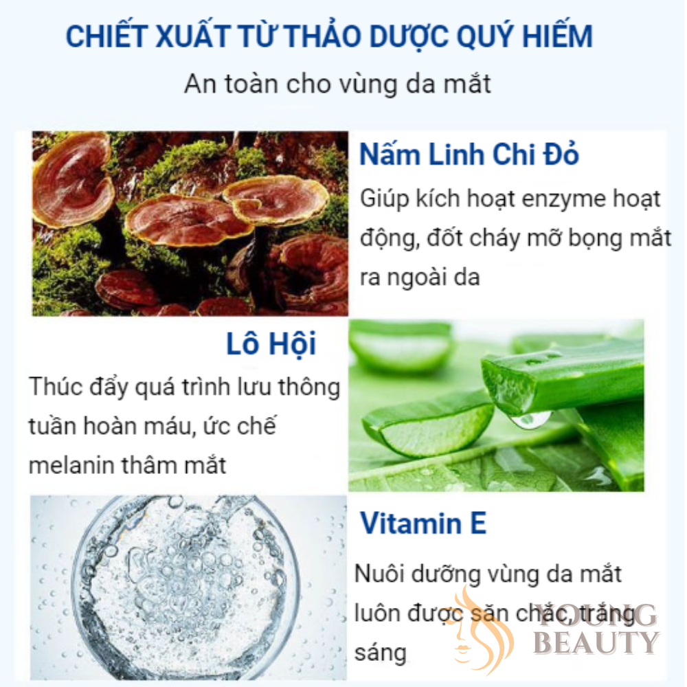 Kem tan bọng trẻ hóa mắt LIYAL'AN nấm linh chi đỏ - Kem LIYAL'AN tan bọng mắt, giảm nếp nhăn, mờ thâm mắt - YOUNG BEAUTY