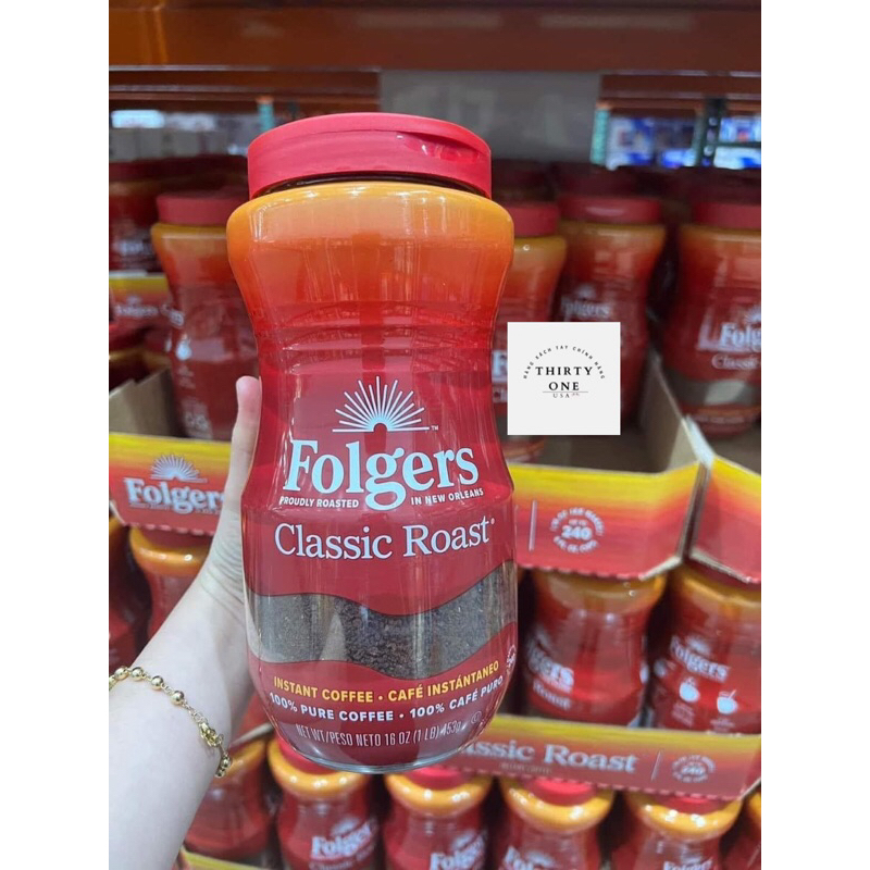 Cà Phê Hoà Tan Folgers Classic Roast Coffee Hộp 453g