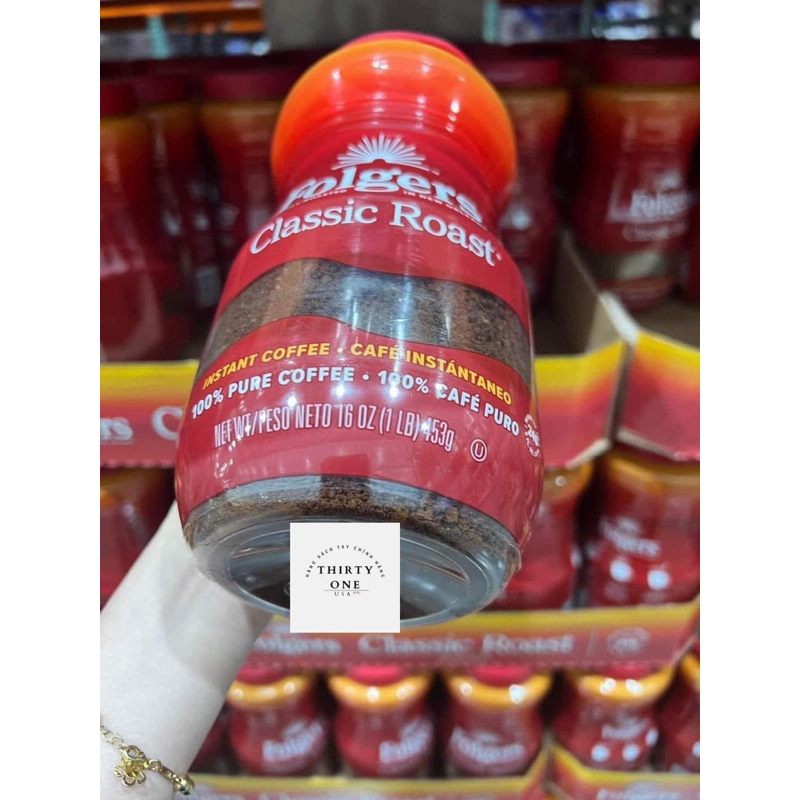 Cà Phê Hoà Tan Folgers Classic Roast Coffee Hộp 453g