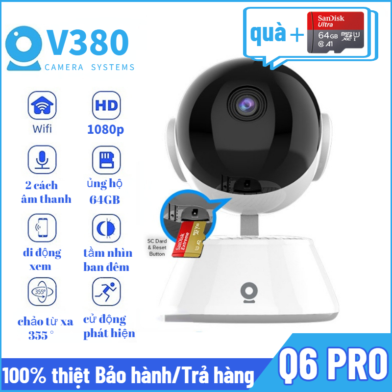 HD Camera wifi mini giám sát IP V380 Pro kết nối điện thoại thông minh - HD camera an ninh gia đình
