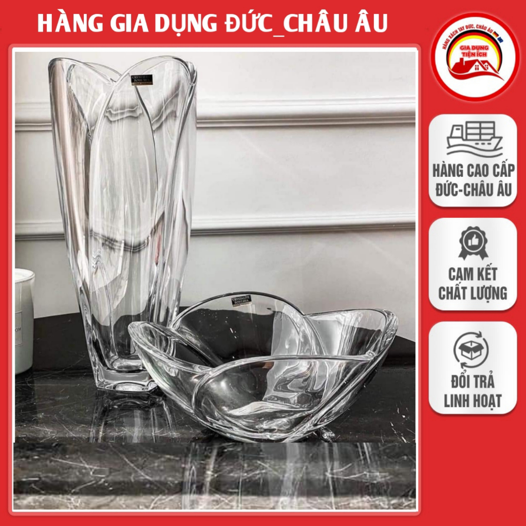 Lọ hoa pha lê Bohemia Globus 30.5 cm, pha cao cấp không chì lung linh, sang trọng - Séc
