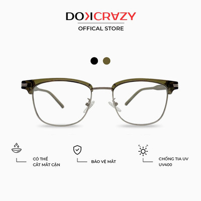 Gọng kính kim loại DOKCRAZY SANJI Cao Cấp, Nam Nữ thời thượng, Basic, Chống ánh sáng xanh tia UV400