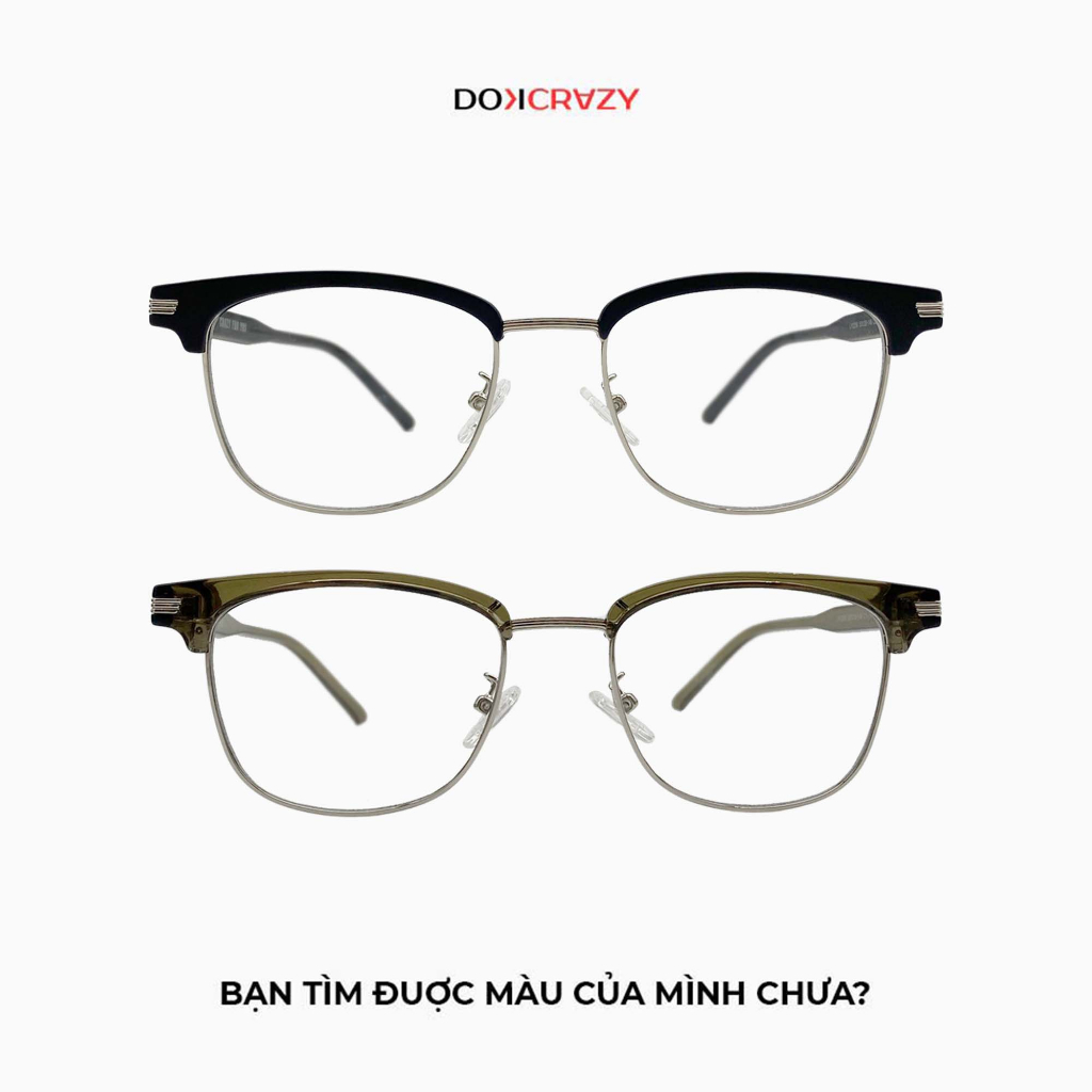 Gọng kính kim loại DOKCRAZY SANJI cao cấp nam nữ thời thượng phù hợp nhiều dáng mặt, chống ánh sáng xanh tia UV