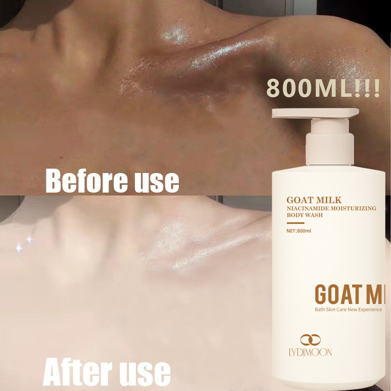 Sữa tắm dê sữa tắm trắng da sữa tắm tẩy tế bào chết 800ml Làm trắng và dưỡng ẩm giảm mụn lưng