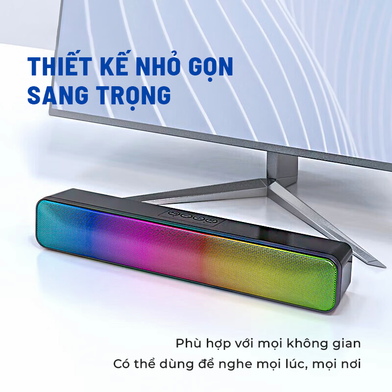 Loa Bluetooth công suất lớn âm thanh vòm 3D có đèn Led RGB theo nhạc hỗ trợ kết nối đa cổng loa nghe nhạc BASIKE MW37