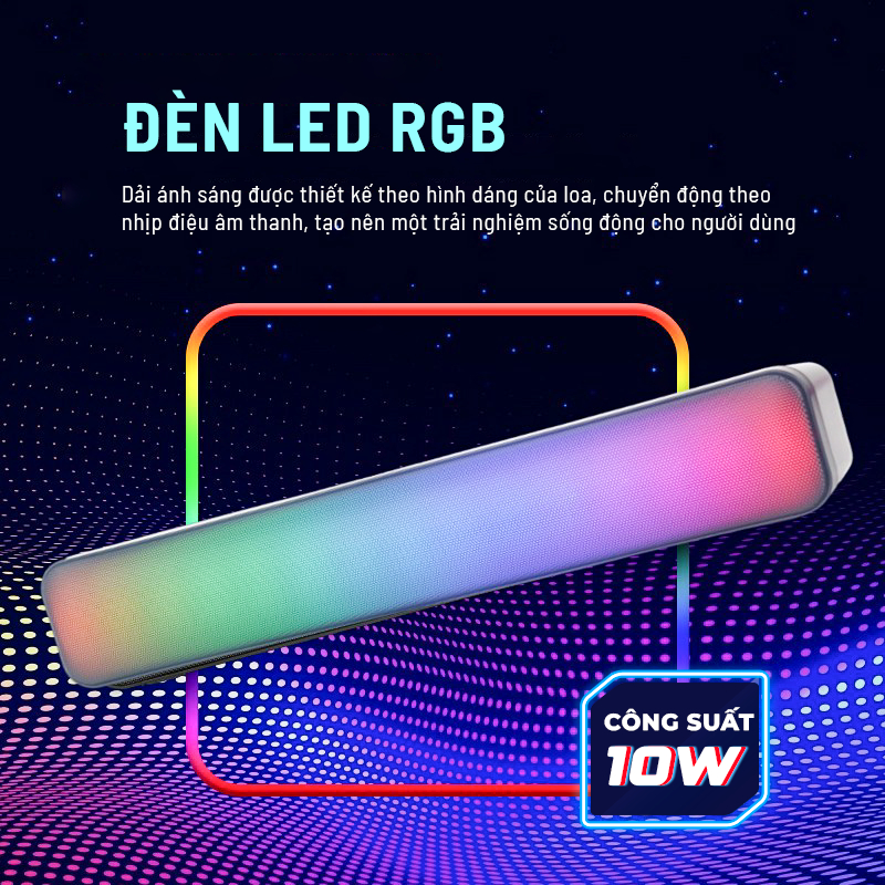 Loa Bluetooth công suất lớn âm thanh vòm 3D có đèn Led RGB theo nhạc hỗ trợ kết nối đa cổng loa nghe nhạc BASIKE MW37