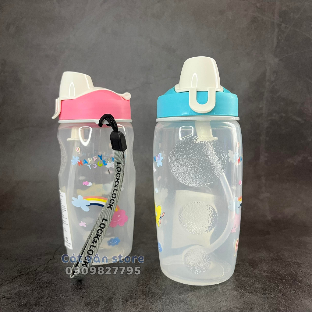 Bình nước học sinh Lock&Lock 350ml nhựa PP có ống hút HPP726