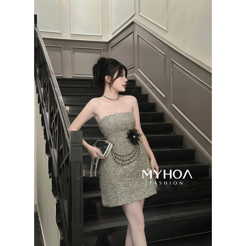MYHOA| Váy Cúp Ngực Nữ Kim Sa Lấp Lánh Sang Trọng TKCC