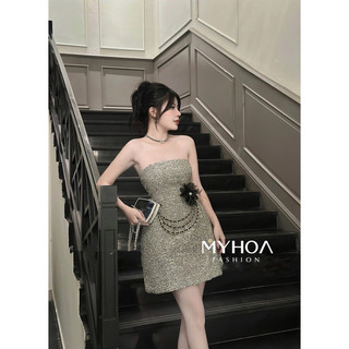 MYHOA| Váy Cúp Ngực Nữ Kim Sa Lấp Lánh Sang Trọng TKCC