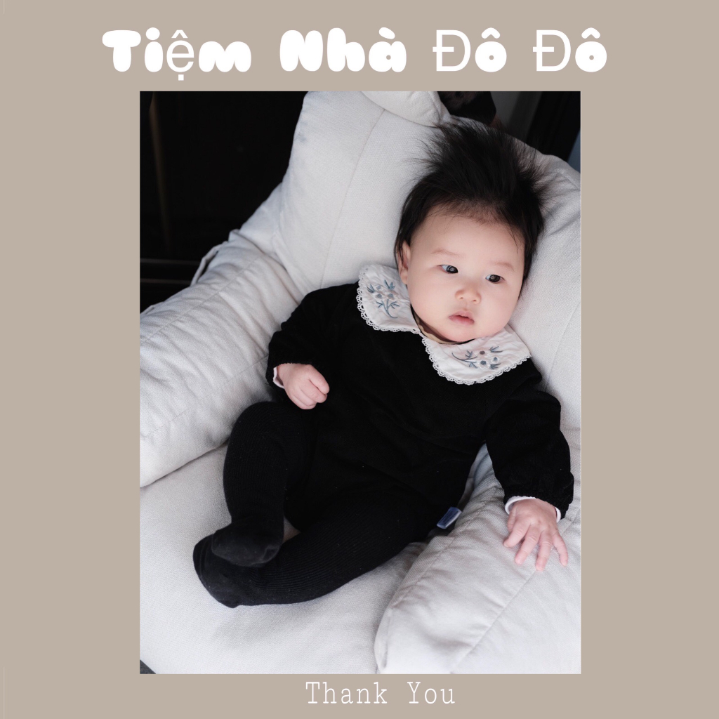 Body suit cổ bèo cổ sen hoạ tiết thêu hoa viền trắng sang trọng chất siêu đẹp hãng yicyim giành cho bé gái