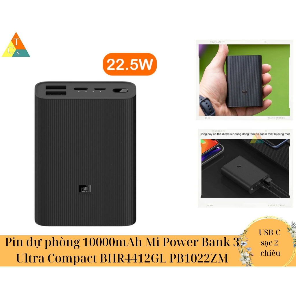 Sạc , Pin dự phòng 10000mAh XM gen 3 Ultra Compact BHR4412GL